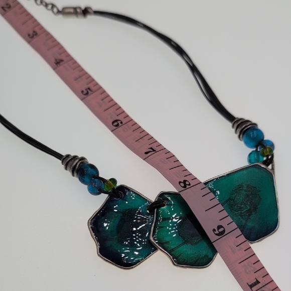 Chico's Green and Blue Hexagonal Necklace - Picture 4 of 6